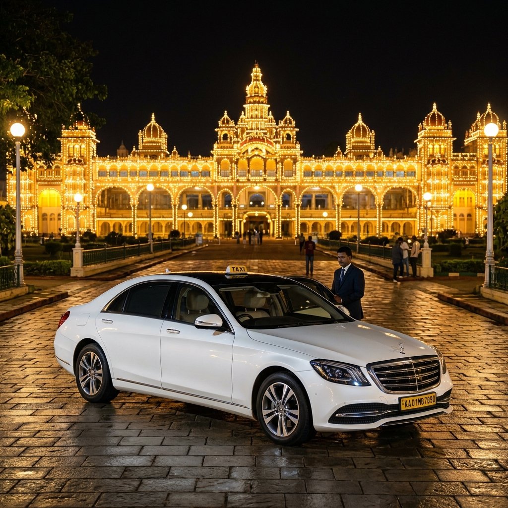 Illuminated Mysore Palace landmark